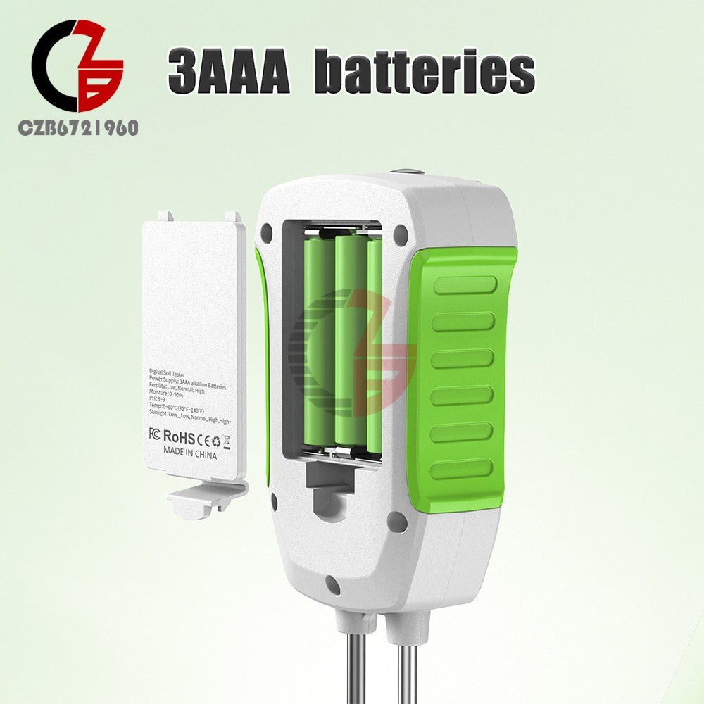 ya 26 5-in-1 LCD Soil Tester Dual-Probe Moisture Meter PH Fertility Temp Light Meter