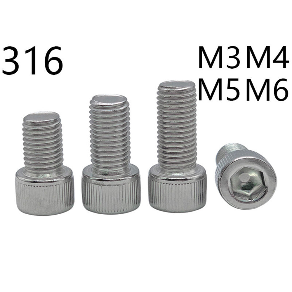 316 Stainless Steel DIN912 Hex Socket Bolts Cap Head Screws M3 M4 M5 M6