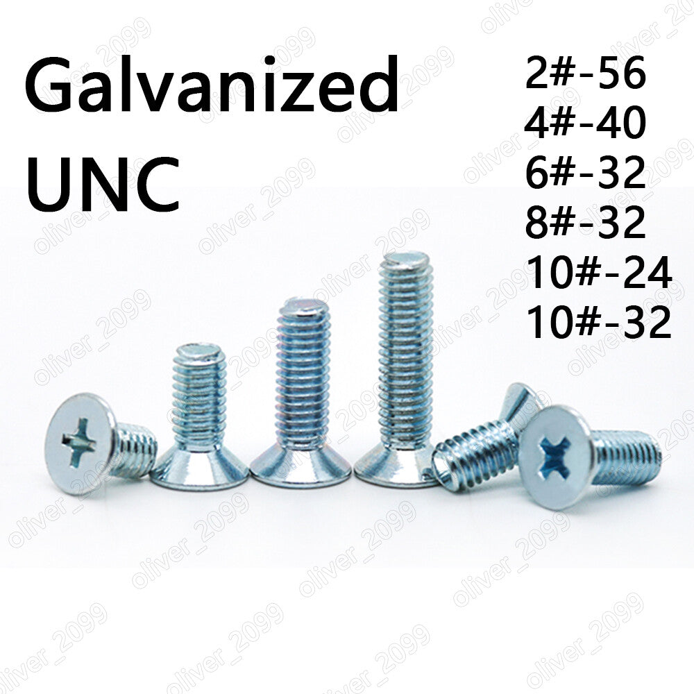 Galvanized Steel Phillips Cross Countersunk Flat Head Screws 2# 4# 6# 8# 10#