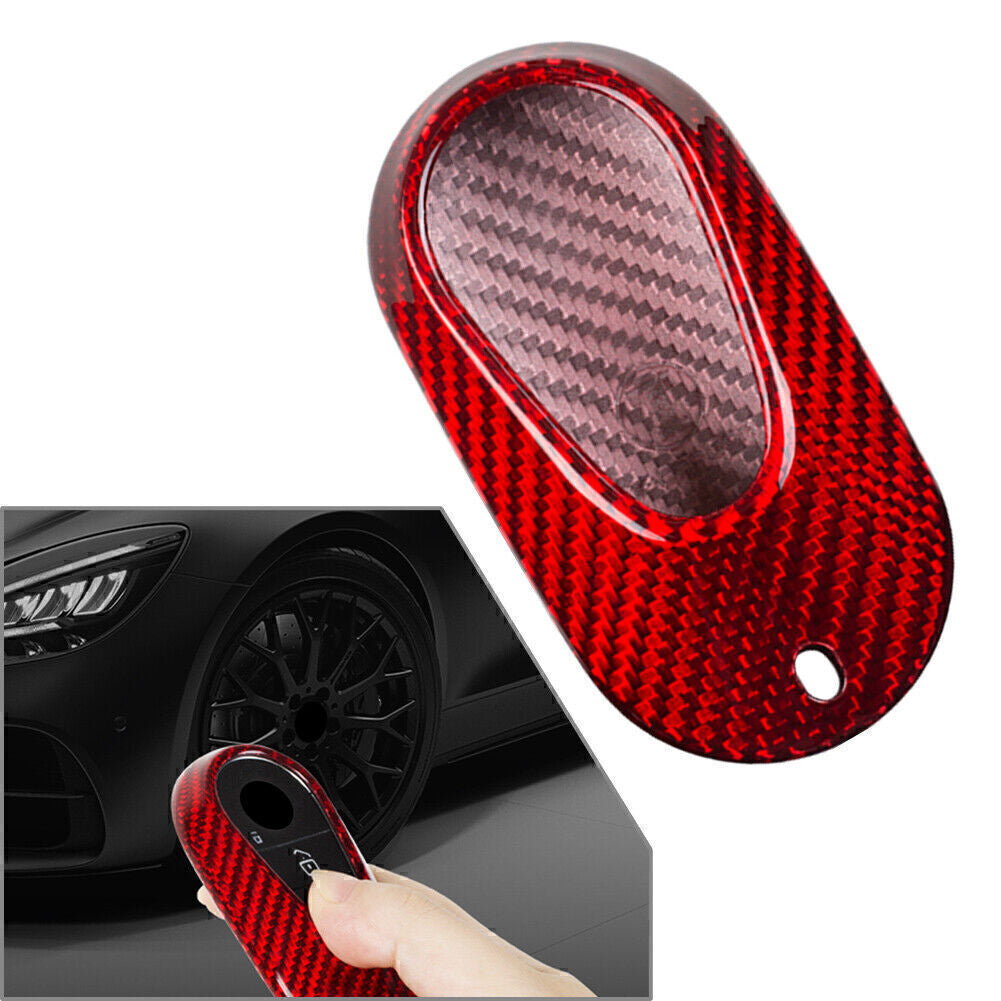 ya 10 5.28 Red Carbon Fiber Key Fob Case Fit for Mercedes-benz S Class S400 S350l S450l 2021