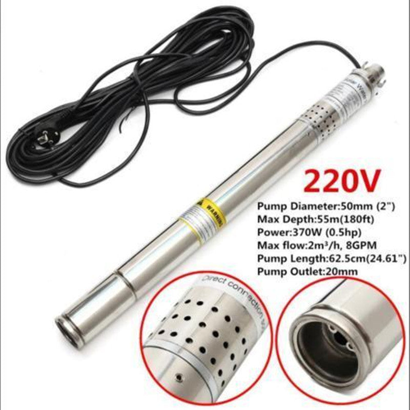 ya 14 2 Well Water Pump 180ft 8GPM IP68 Submersible Bore Max 1m3/h 50M 115V 60HZ