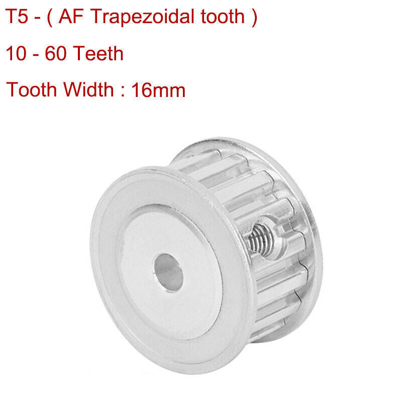 T5 Timing Belt Pulley 10-60T Synchronous Wheel Without Steps for 15mm Width Belt