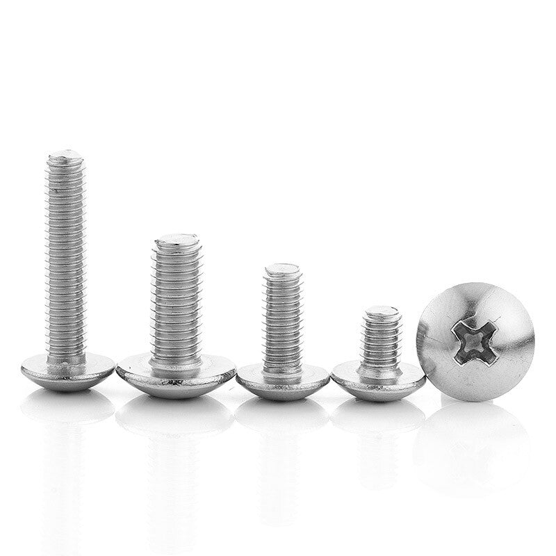 M2-M8 304 Stainless Steel Phillips Cross Recessed Truss Head Machine Screws