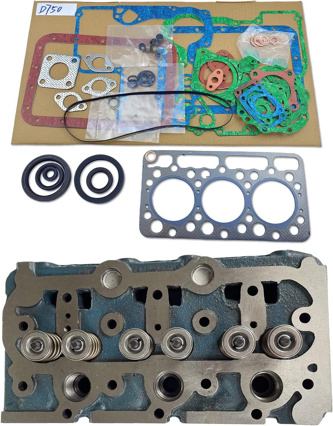 ya 27 7.2 D750 Cylinder Head Full Gasket Set Fits B5200 B7100 Tractor 220 320 Excavator