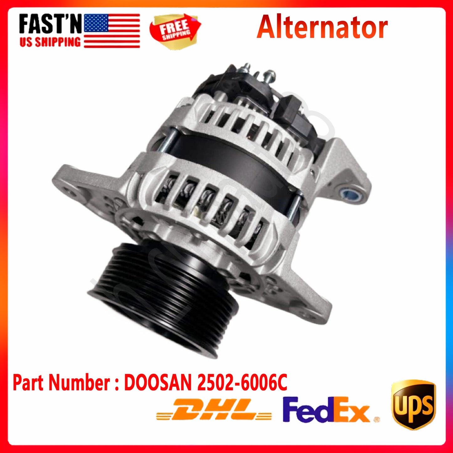 ya 27 7.2 24V 60A Alternator 2502-6006C Fits for Doosan Excavator DH220-5 DB58