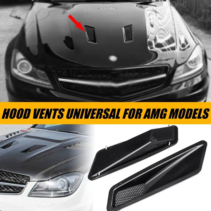 ya 1 6.30 for Mercedes W204 C63 AMG Bonnet Vent Hood Vent Air Vent Scoop Duct Gloss Black