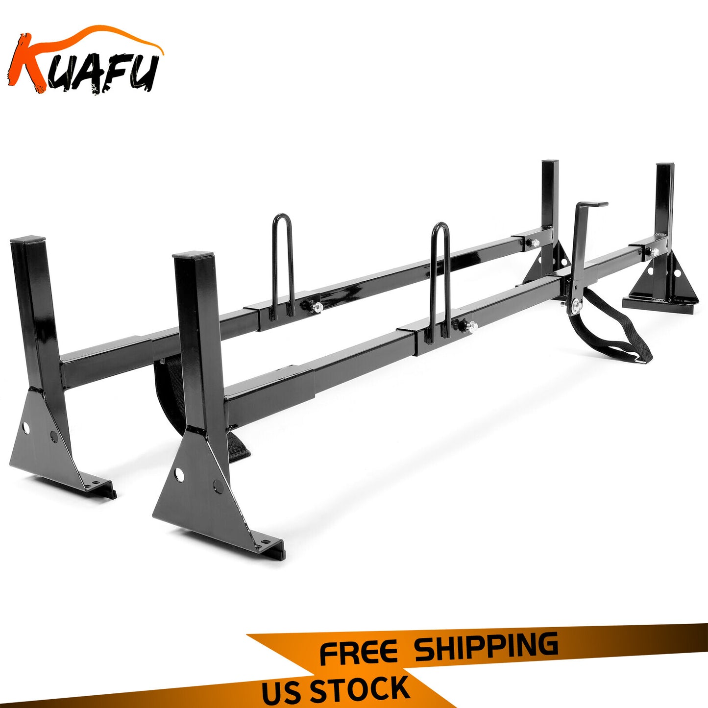 ya 5 8.7 for Chevy Express 2500/3500 for Ford E-150 96-up Fullsize Van Ladder Roof Rack 2 Bar