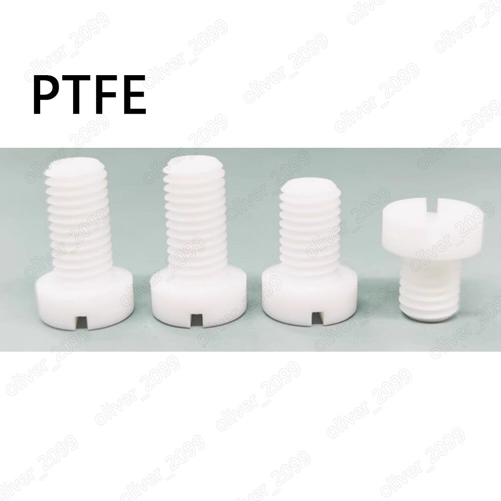 PTFE Plastic Slotted Cheese Head Screws M3 M4 M5 M6 M8