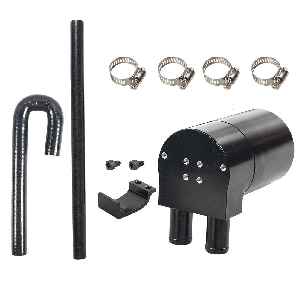 ya 27 7.20 Oil Catch Can Tank with Silicone Radiator Hose Black Aluminum Alloy Reservior