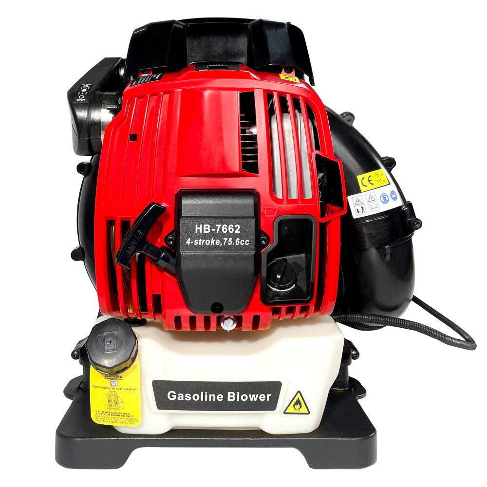ya 16 660CFM 76CC 200MPH Backpack Gas Leaf Blower 4-Stroke Air Cooled EPA Compliant