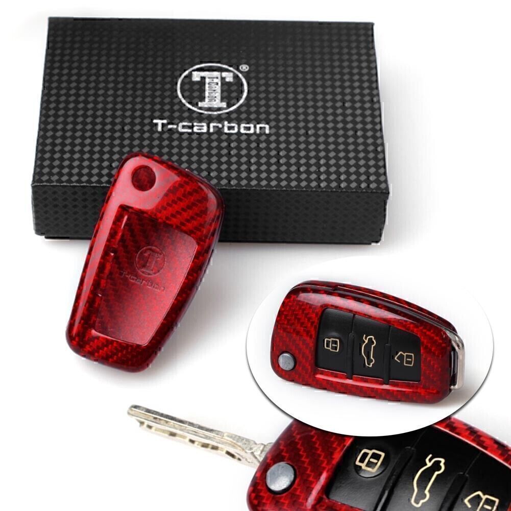 ya 5 6.16 Carbon Fiber Car Remote Key Case Shell Cover fit for Audi A6 TT A3 Q3 A1 A4 Q7 S3