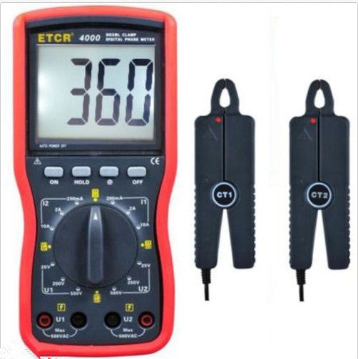 ETCR4000 Double clamp digital phase meter Clamp meter new