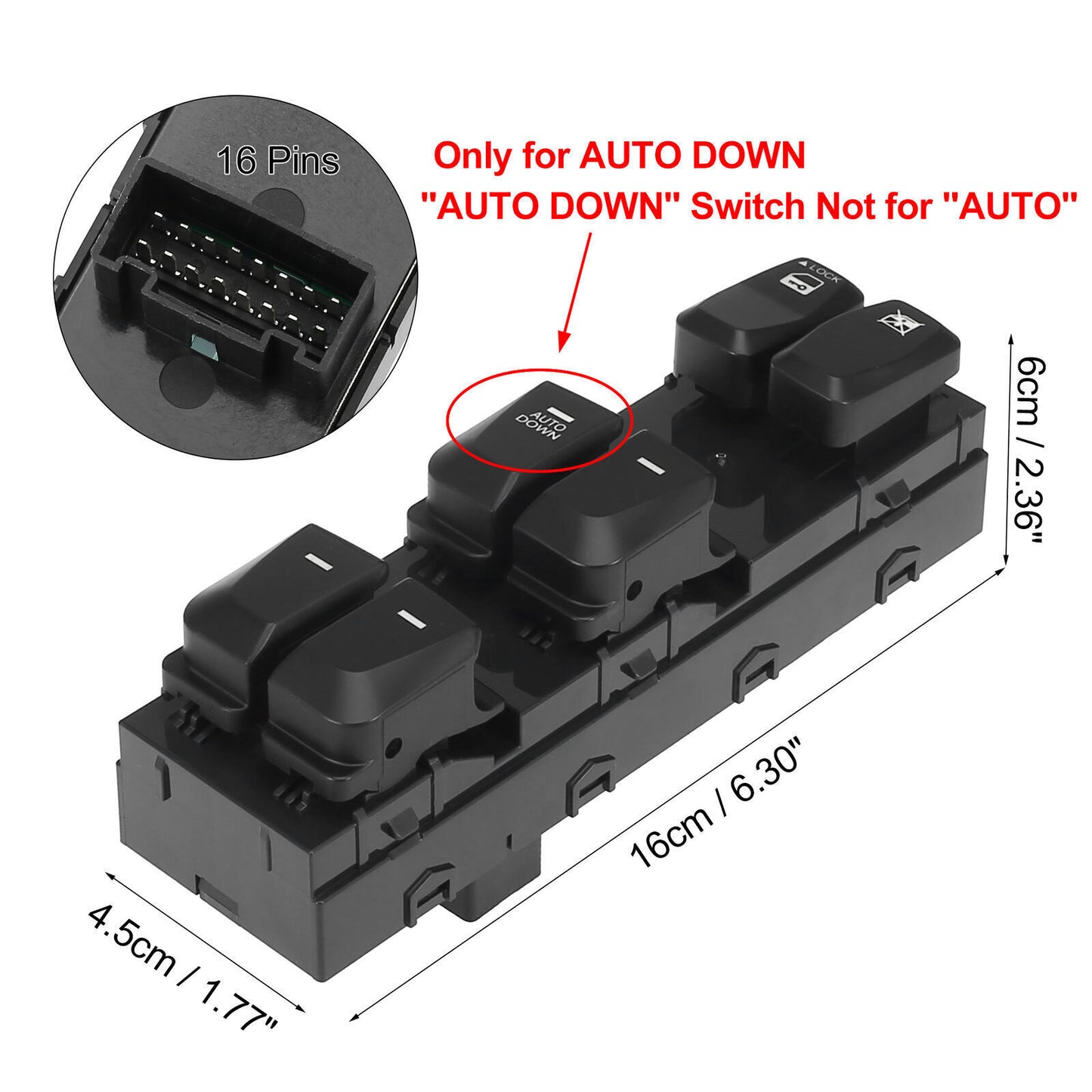 ya 1 8.5.2 Left Master Power Window Door Switch for Hyundai for Tucson 93570-2S150 2010-2015