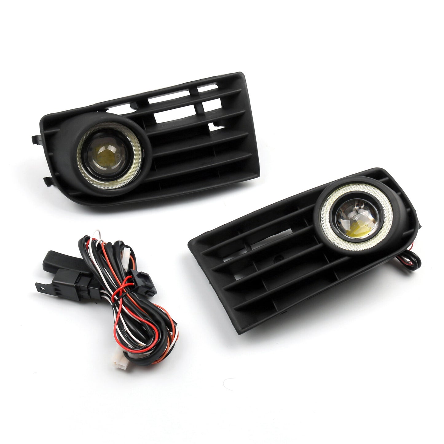 ya 1 8.5.1 Front Grilles Angel Eyes Fog Lights Lamps Fit for VW for Golf 5 MK5 Rabbit 2003-2009