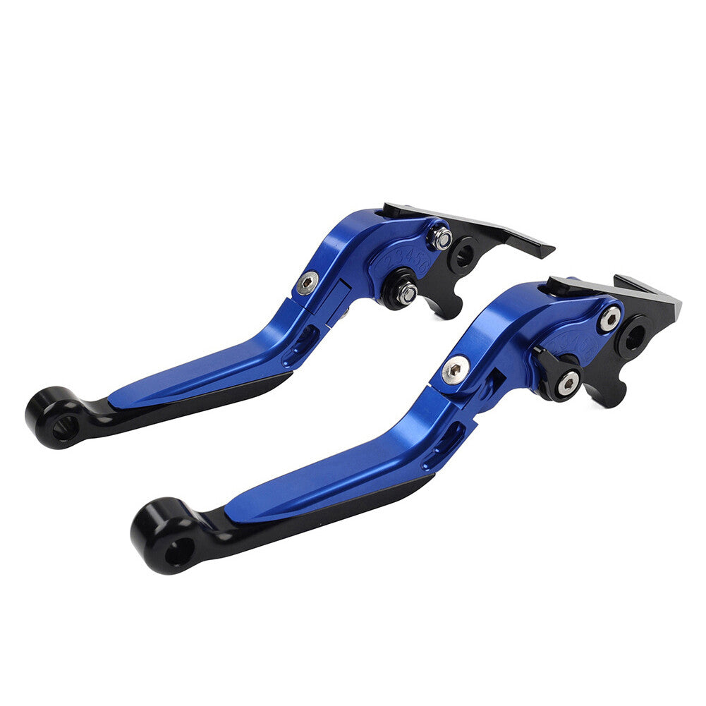 ya 8 5.26 CNC FoldingExtendable Brake Clutch Levers for Suzuki DL1000/V-STROM GSX1400 Blue
