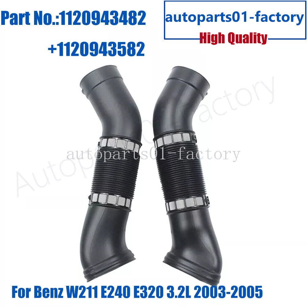 ya 6 6.12 1 Pair Left + Right Side Air Intake Duct Hose for Mercedes W211 E 220 E240 E320