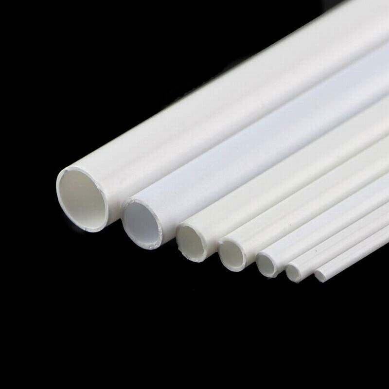 2mm-10mm Diameter ABS Round Tube Styrene Plastic Tubing Plasticard Length 250mm