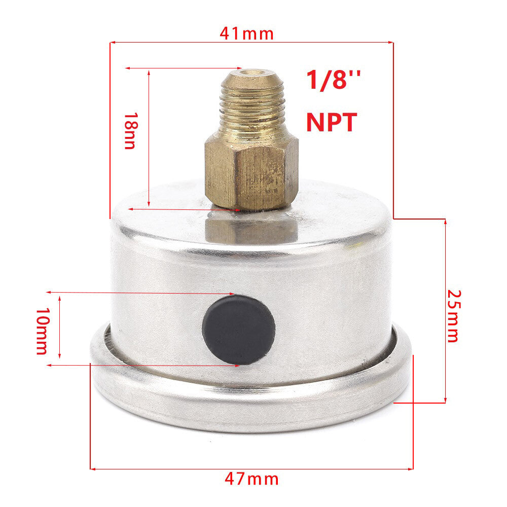 ya 2 6.26 Fuel Pressure Gauge Liquid 0-100psi Oil Pressure Gauge 1/8 NPT W/ AN 6 Adapter