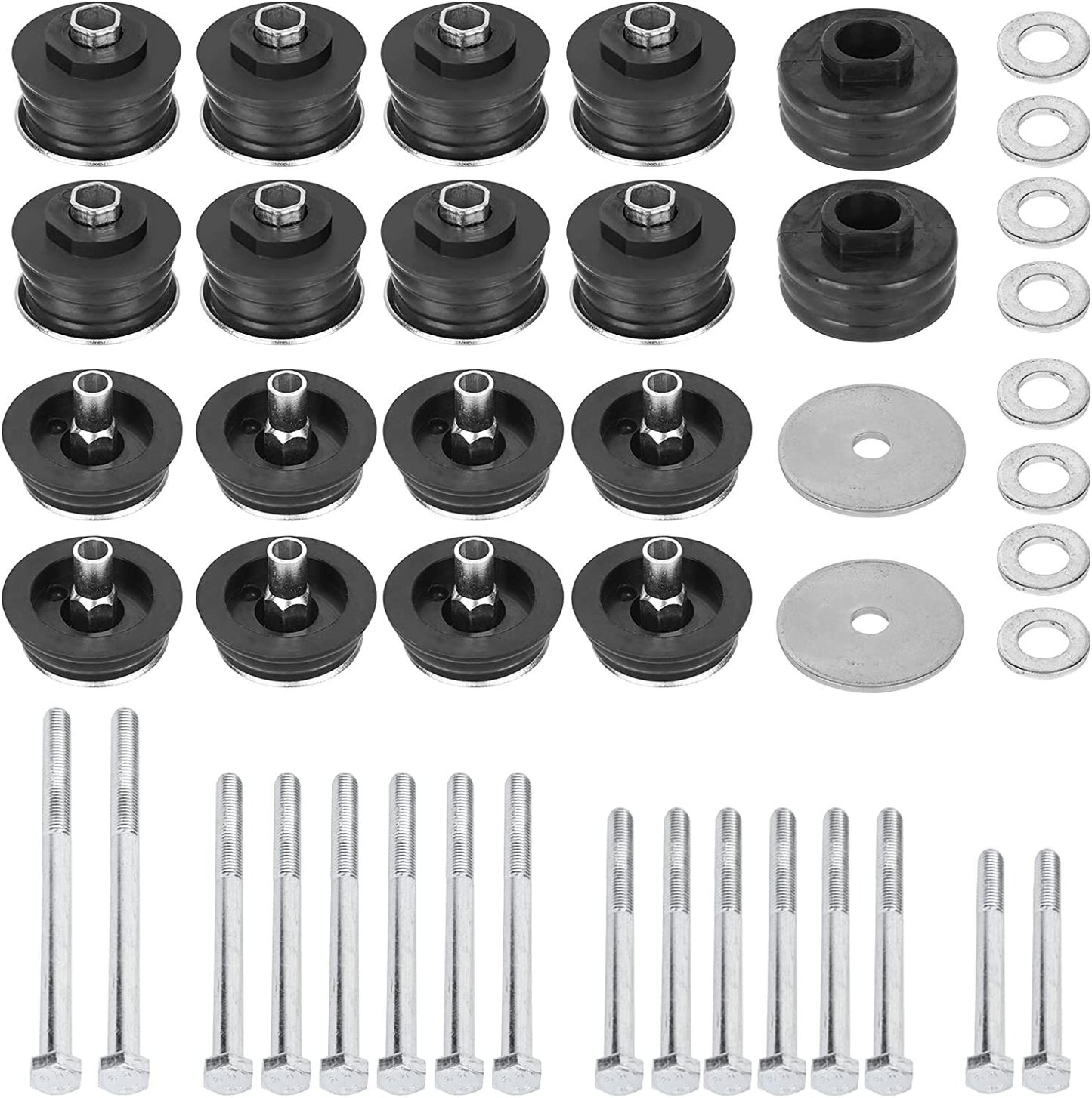 ya 4 6.17 Body Cab Mount Bushing Kit for 2008 - 2016 for Ford F250 F350 Super Duty 2WD 4WD Black