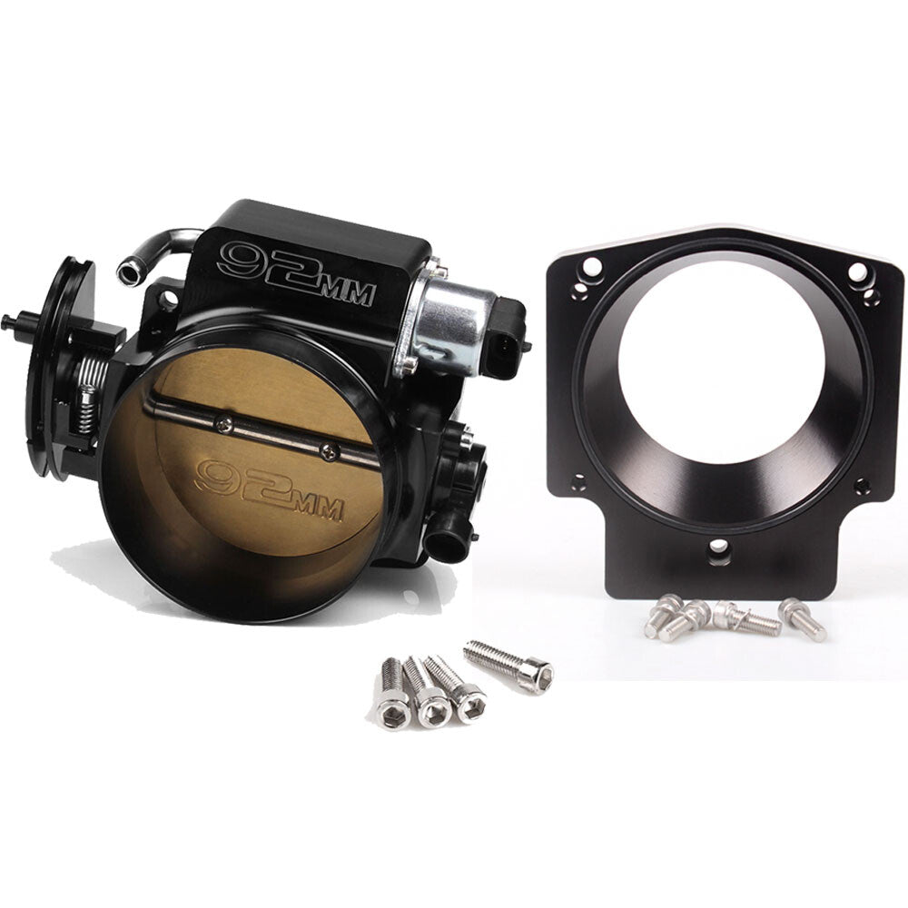ya 27 7.20 92mm Throttle Body+TPS IAC Adapter Plate for Chevy GM Gen III LSX LS LS1 LS2 LS7