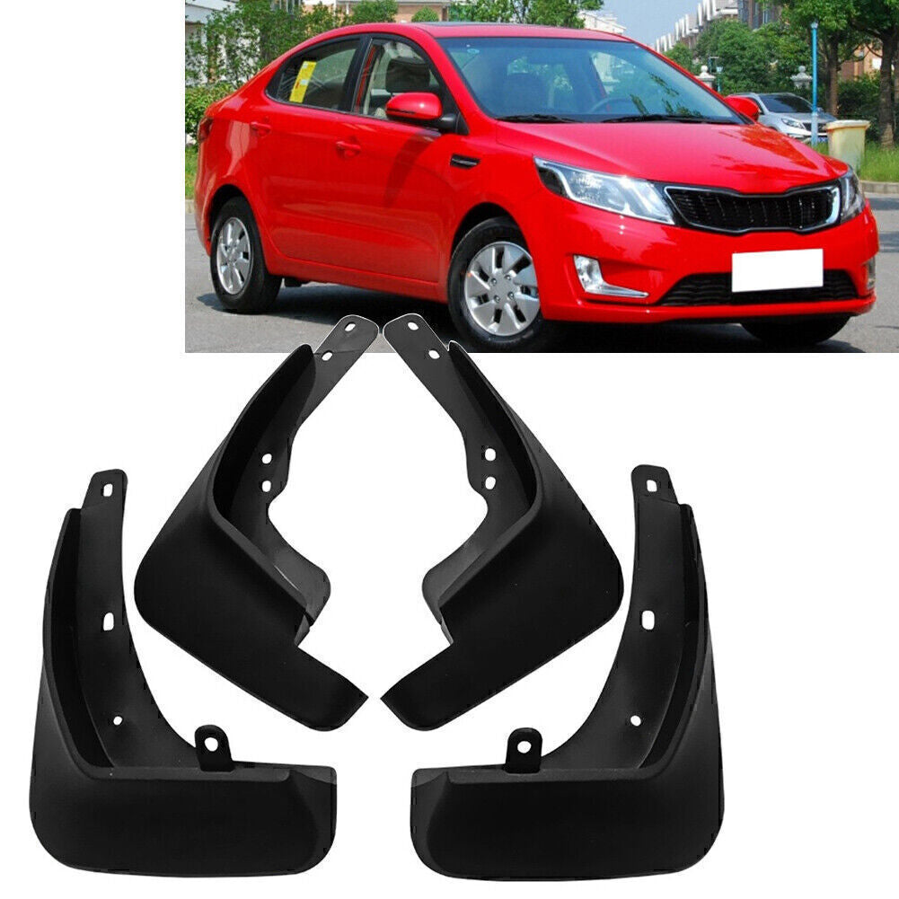 ya 7 6.10.2 4x Front & Rear Deluxe Molded Splash Guard Fit 2012-2017 for Kia RIO UB SEDAN