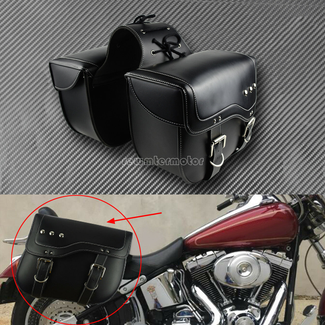 ya 11 6.5 2pc Motorcycle Saddle Bag Bike Side Storage Fork Tool Pouch Fit for Harley XL883
