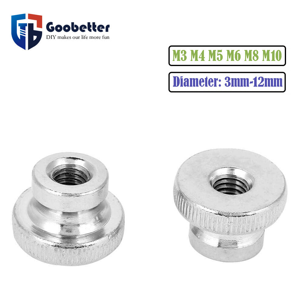 Knurled-Head Thumb Nuts Hand Grip Knob High-Head Hand Nuts M3,4,5,6,8,10,12