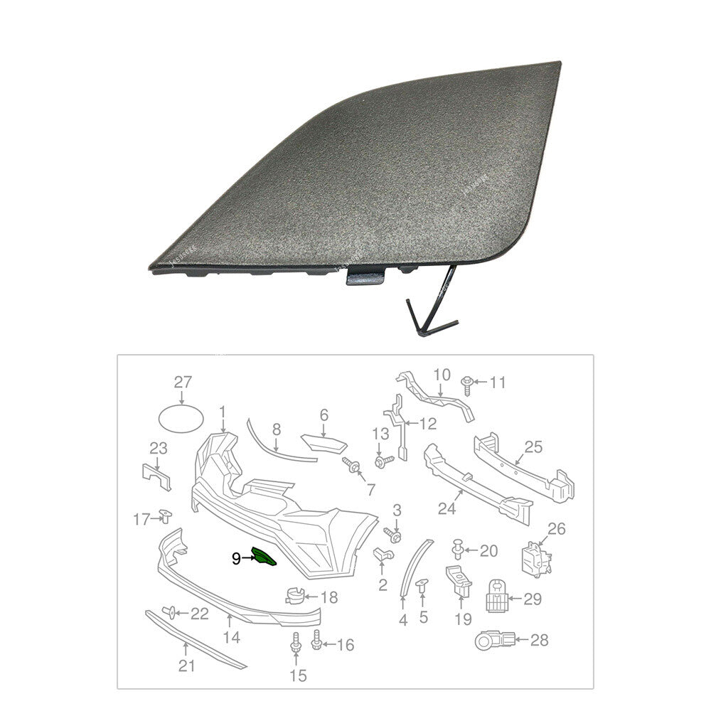 ya 27 6.18 Front Right Bumper Tow Hook Eye Cover 53285-0R080 for Toyota RAV4 2016?18 Black