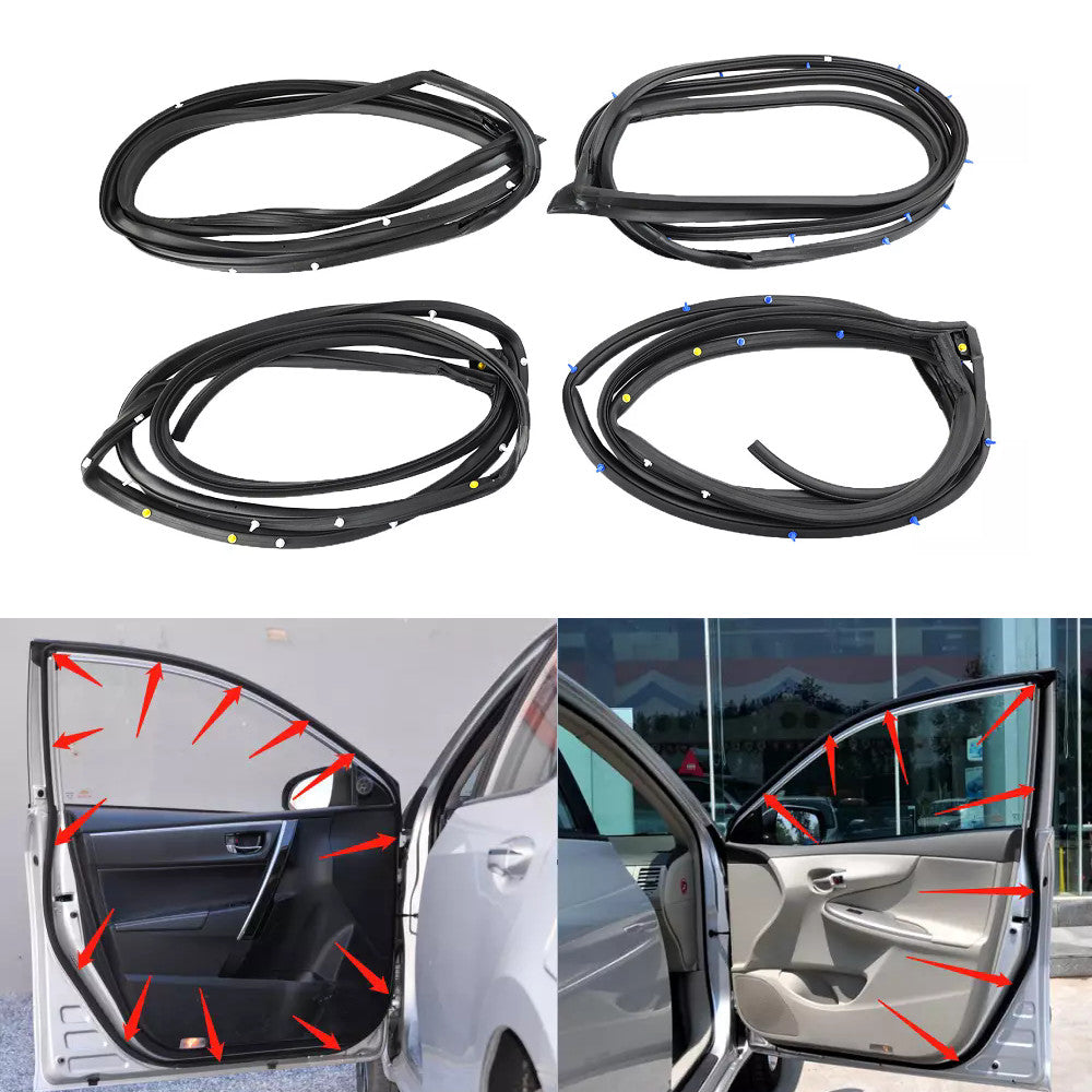 ya 9 6.4 4 x for Corolla 2007-2013 Front Rear Door Weatherstrip Rubber Circle