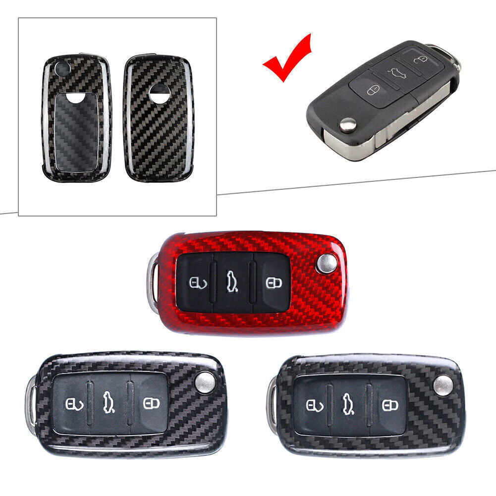 ya 10 5.28 Carbon Fiber Remote for Smart Key Shell Cover Case for VW for Golf R32 for JETTA Rabbit
