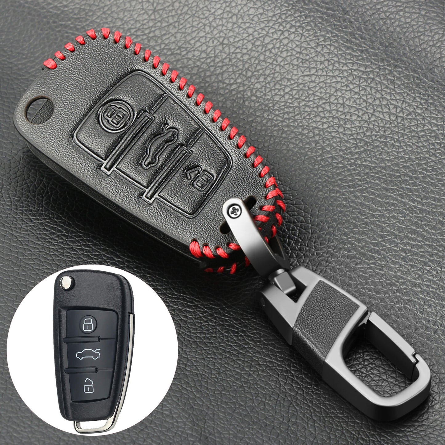 ya 5 8.7 Button Flip Remote for Smart Key Case Cover Holder for Audi Q7 TT Quattro S3 RS Q3