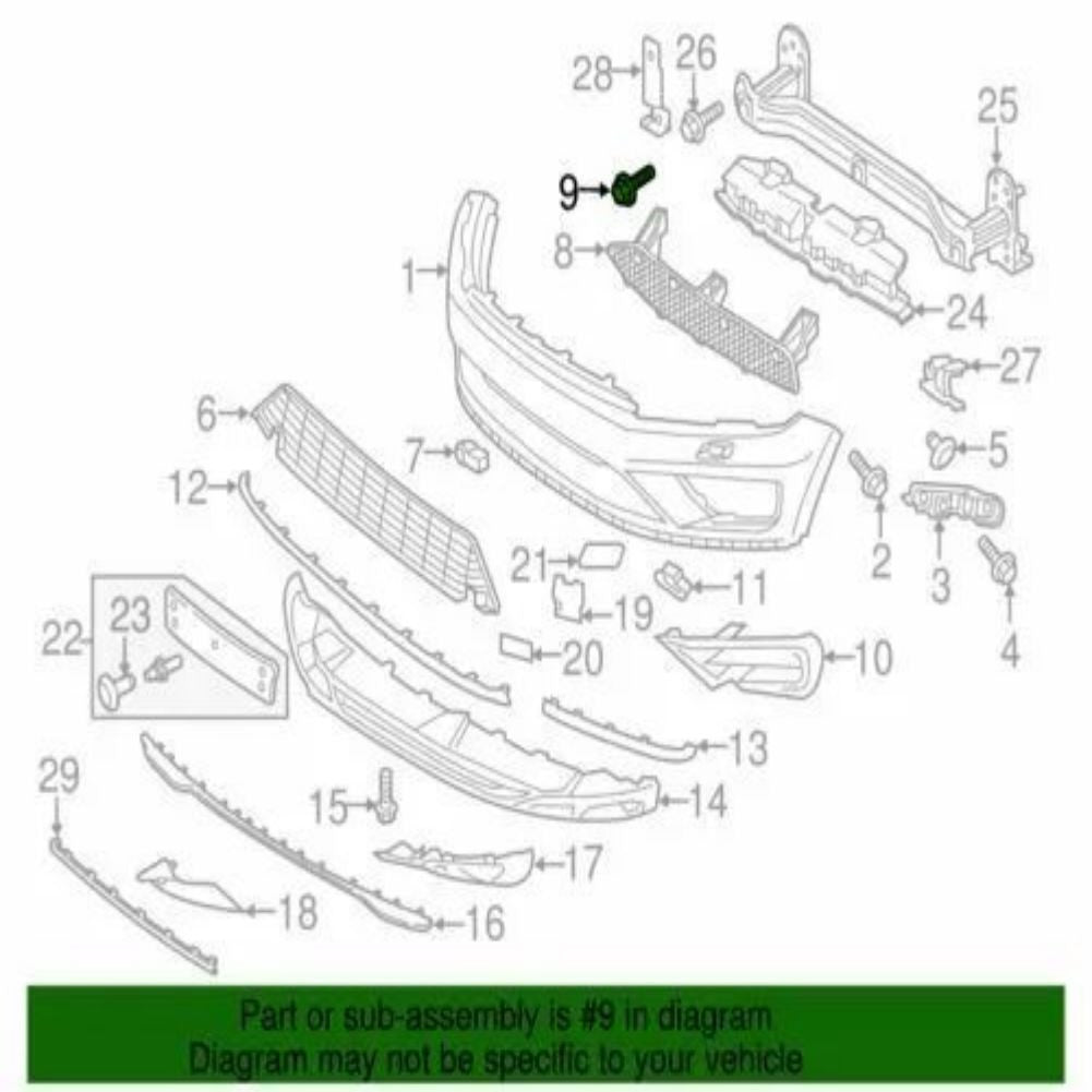 ya 1 6.30 N10642103 Center Support Bolt for VW Various Years