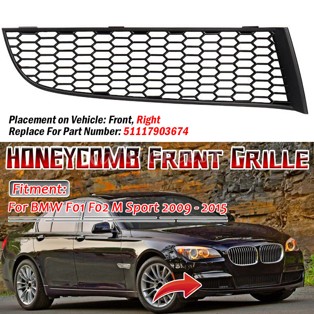 ya 3 6.23 Front Right Bumper Lower Fog Light Grille Cover for BMW F01 F02 M Sport 2009-15