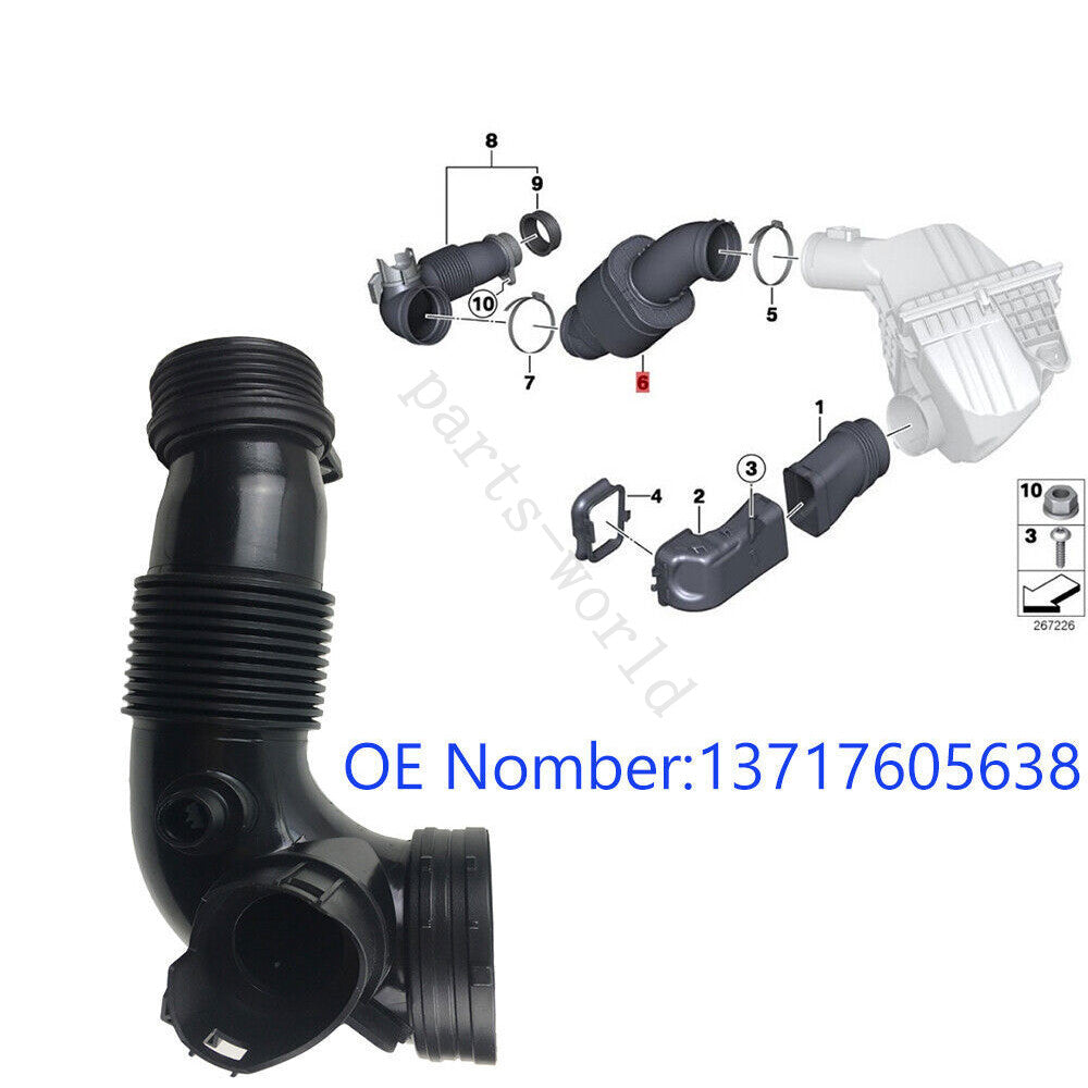 ya 6 6.12 Intake hose for BMW F20 F30 F10 X3 X5 125i 320i 328i E84 13717605638