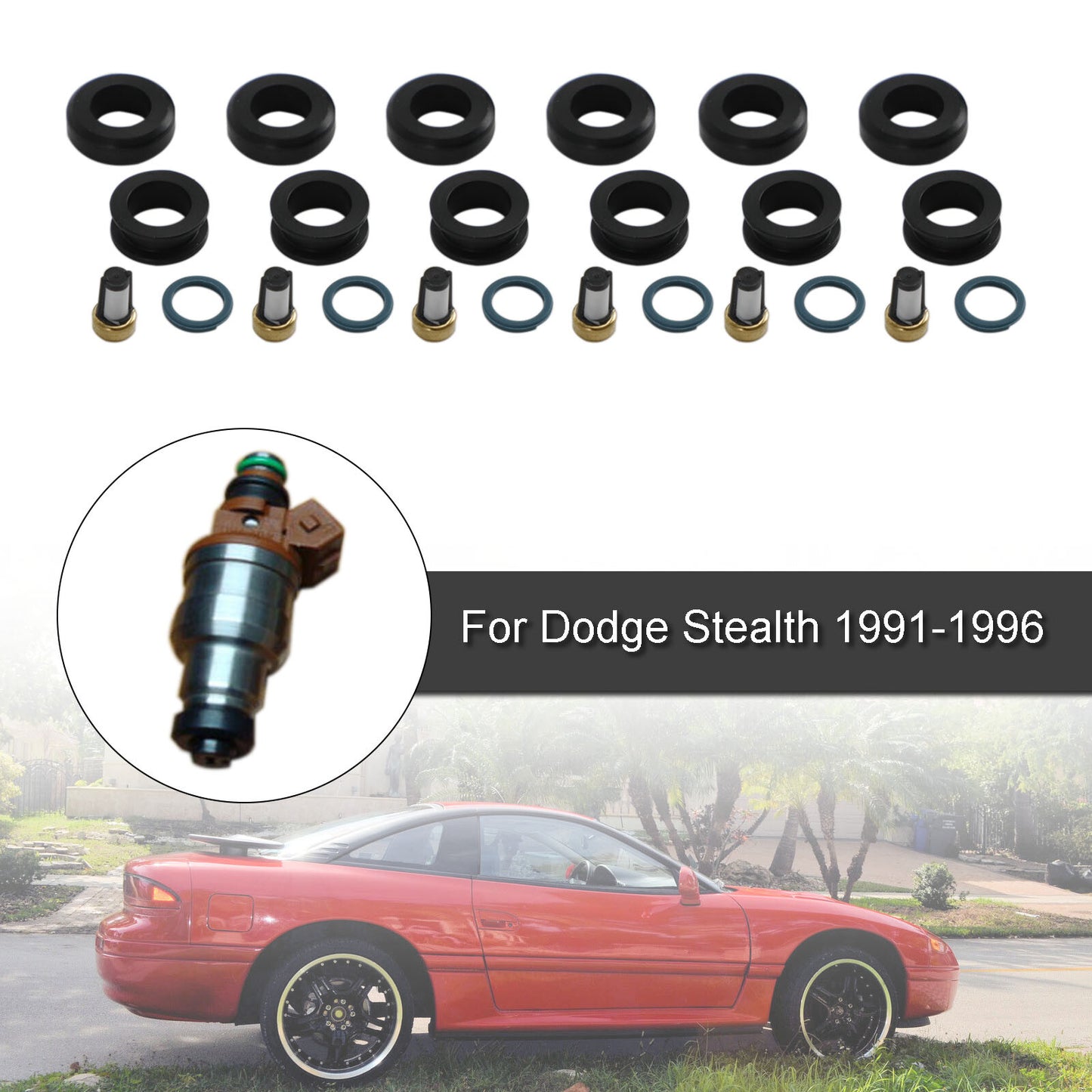 ya 1 8.5.2 6PCS Fuel Injectors Seal O-Ring Kit MD164888 for 3000GT INP-014 U1