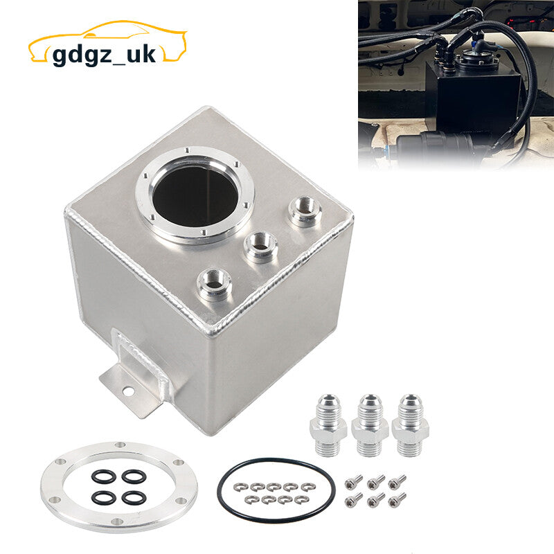 ya 27 7.2 Silver 2L Car Fuel Swirl Surge Pot Tank Aluminium Surge Tank for 044 Fuel Pump