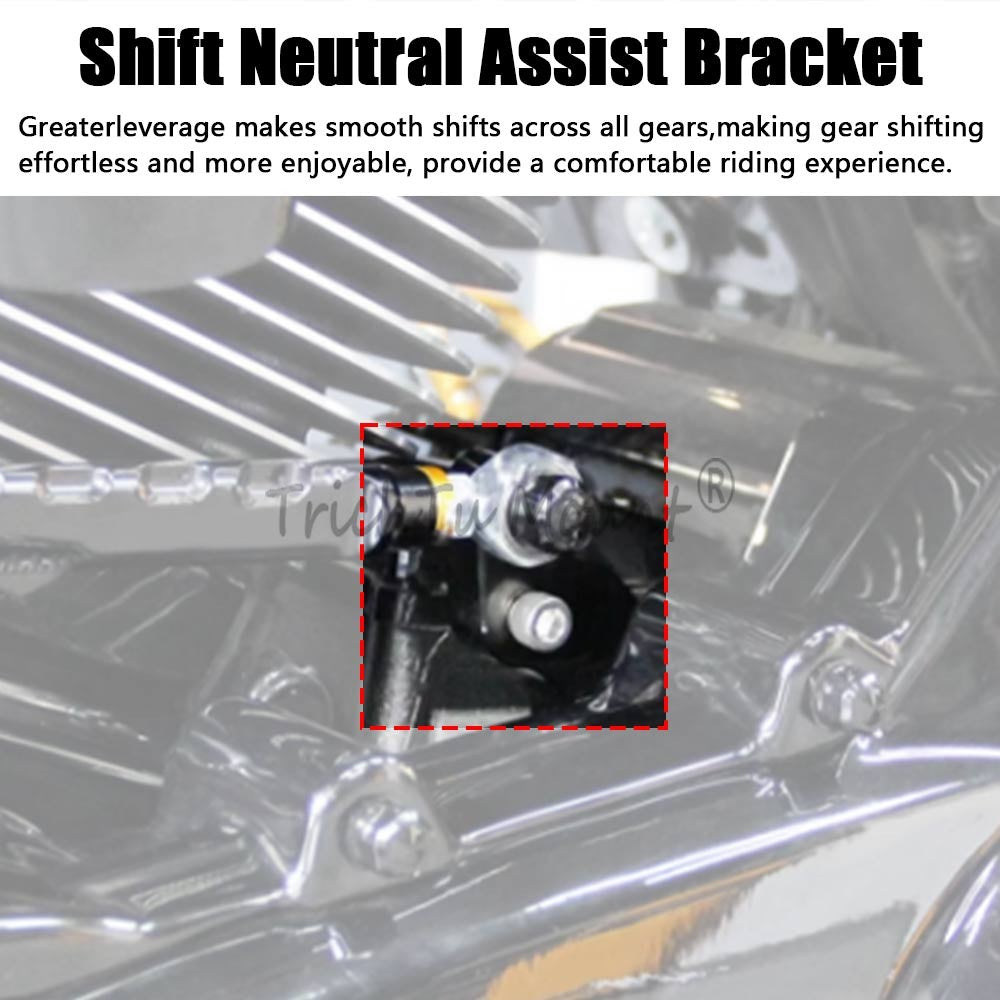 ya 5 8.7 Chrome Gear Shift Neutral Assist Bracket for Harley Softail FLFB Touring Glide