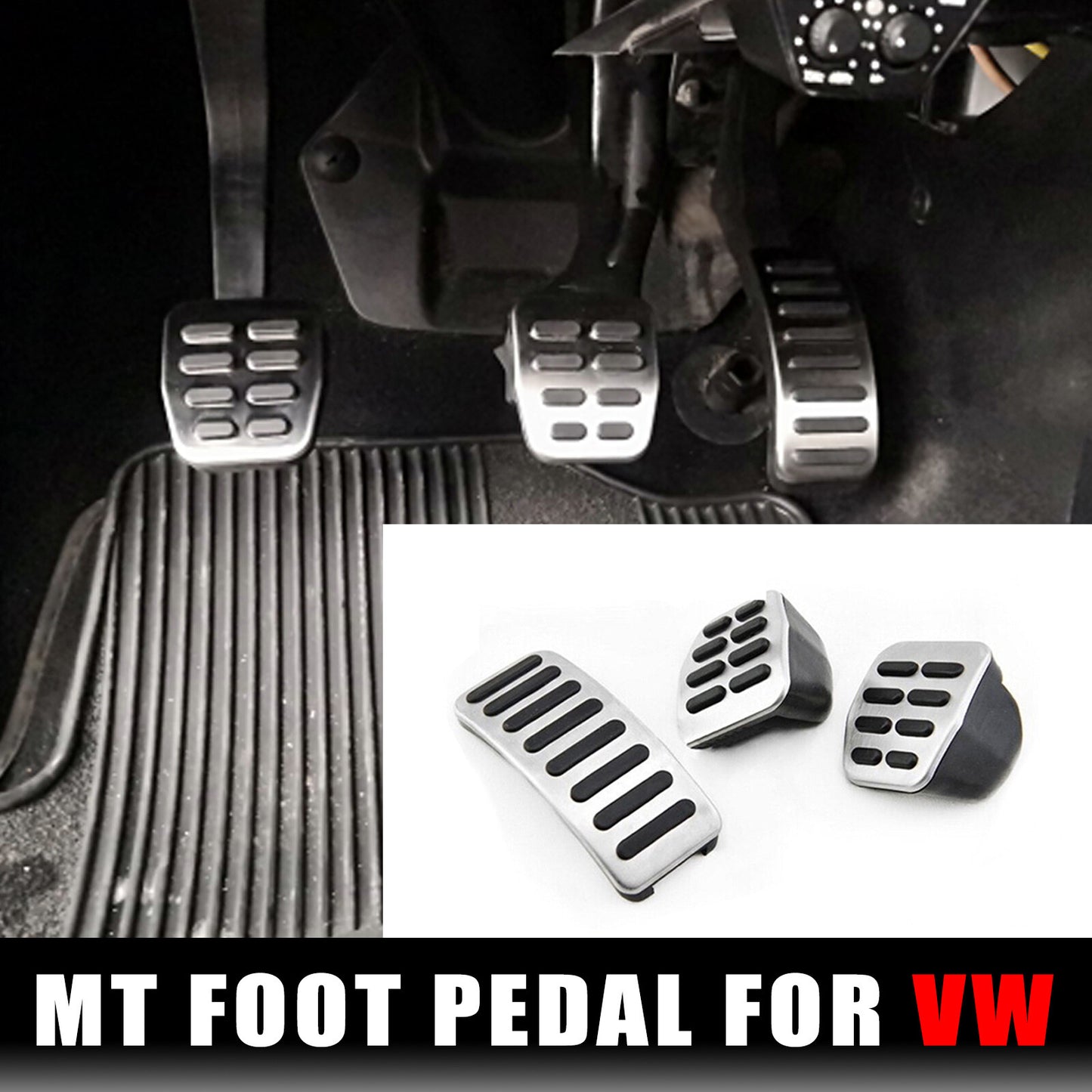 ya 9 6.5.2 Pcs Clutch Gas Brake Foot Pedal Cover for VW for Bora for Golf MK3 MK4 Polo Vento Lupo