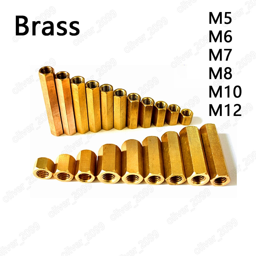 Female-Female Brass Hex Column Standoff Support Spacer Pillar M5 M6 M8 M10 M12