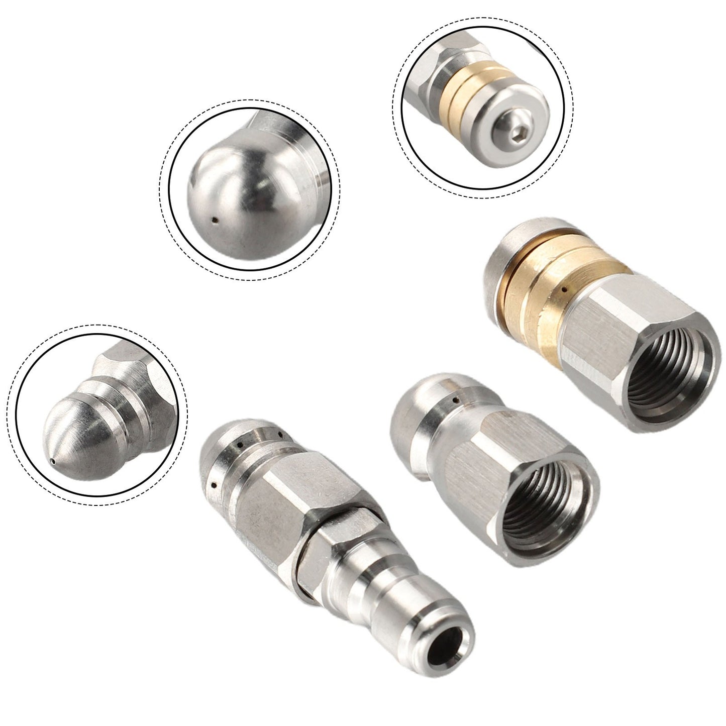 ya 26 3 X Sewer ter Rotary Nozzle 1/4 Pressure Washer Hose Quick Connect Nozzles