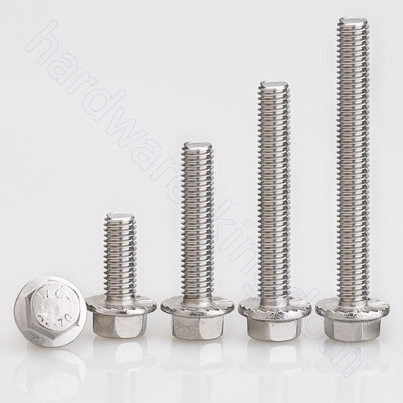 Serrated Flanged Hex Head Screws M5 M6 M8 M10 M12 Bolts 304 Stainless Steel