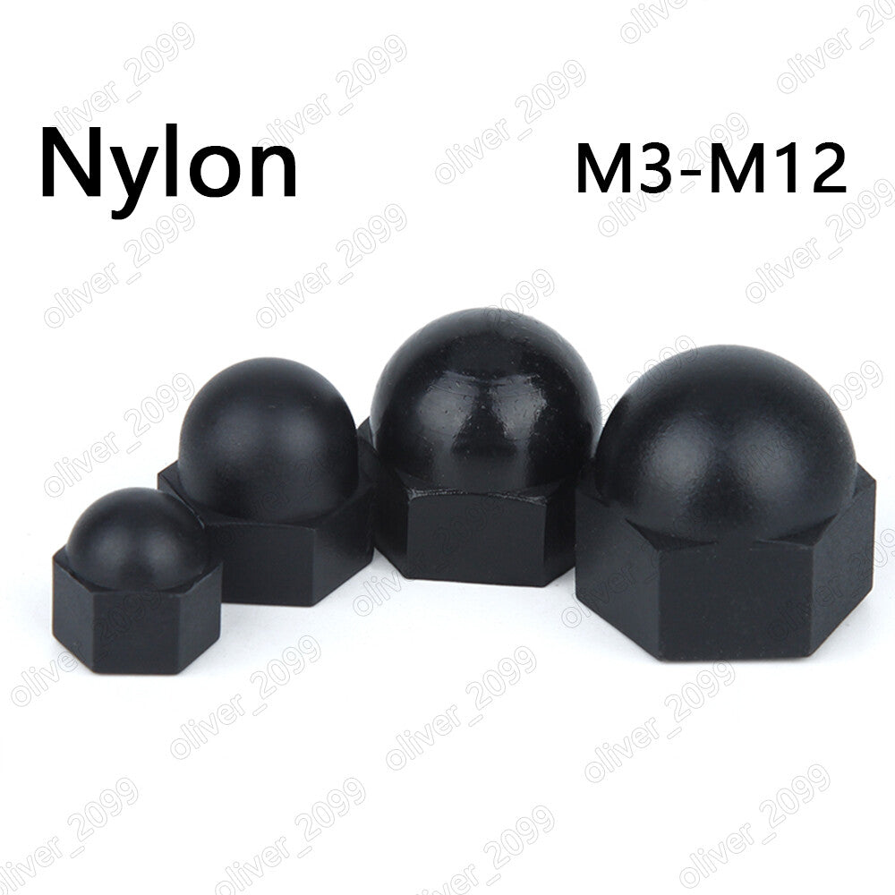 Black Nylon Plastic Hex Cap Nut Hex Acorn Nut M3 M4 M5 M6 M8 M10 M12