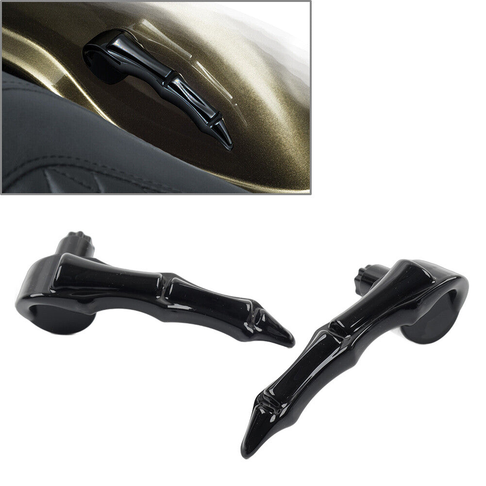 ya 11 6.5 Black Saddlebag Skull Fingers Latch Handles for Harley Touring Bagger 2014-up 15