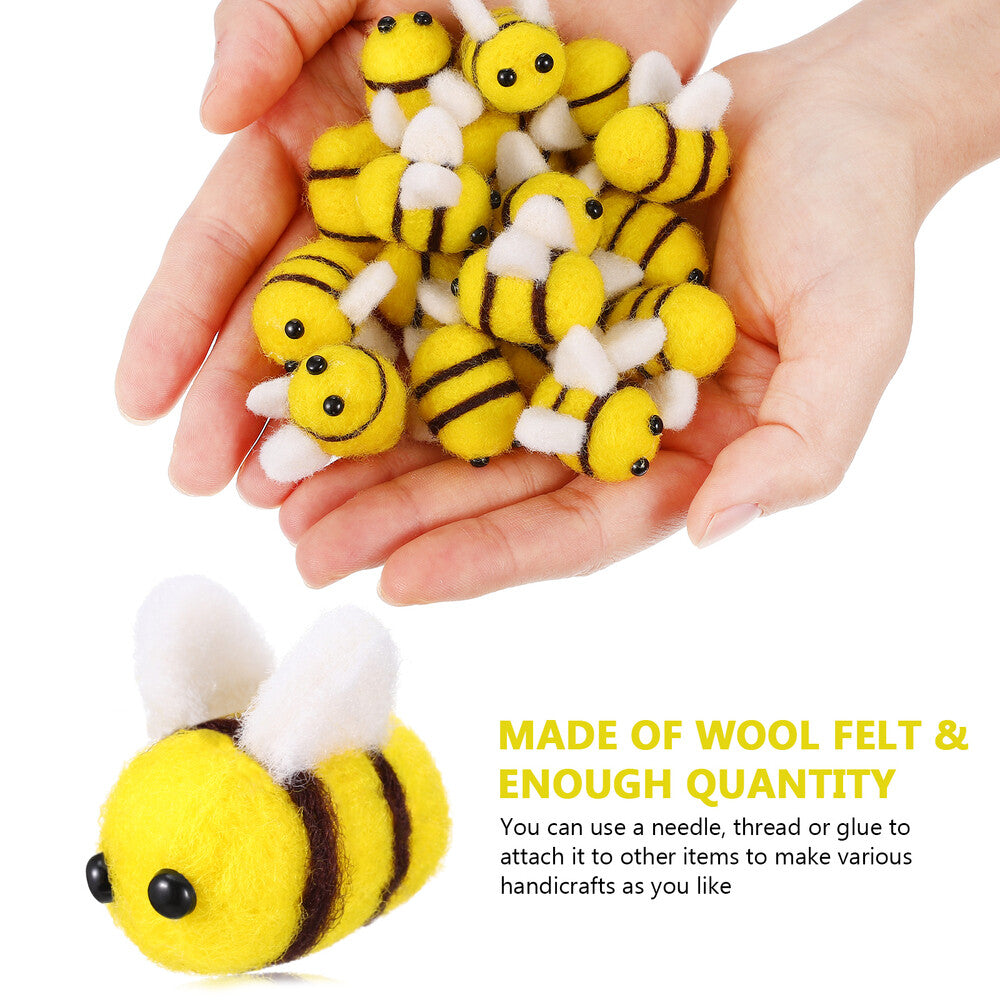 ya 25 24 Pcs Wool Felt Bee Cute Bees for Crafts Baby Cloth Crafting Decoration