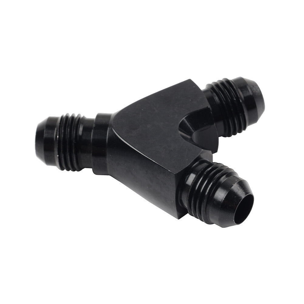 ya 10 5.29 6AN AN6 Black Y Fuel Block Flare Union Junction Fitting Adapter Coupler Splitter