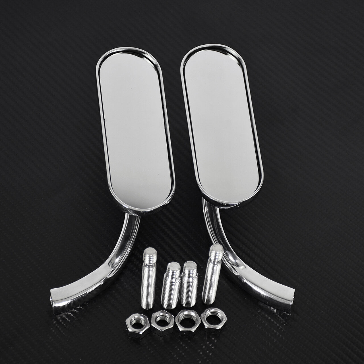 ya 4 6.21 Motorcycle for Mini Oval Rearview Mirror Chrome Fit for Harley Sportster XL Softail