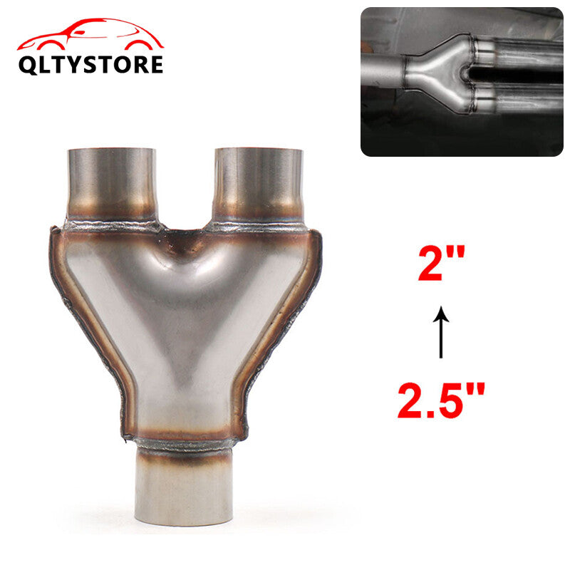 ya 4 6.17.2 2.5 Input and 2 Output Dual Universal Stainless Steel Y-Pipe Adapter Pipe