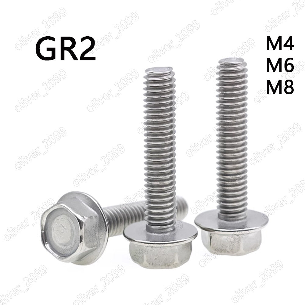 Titanium Hexagon Flange Bolts Hex Flange Head Screws M4 M6 M8