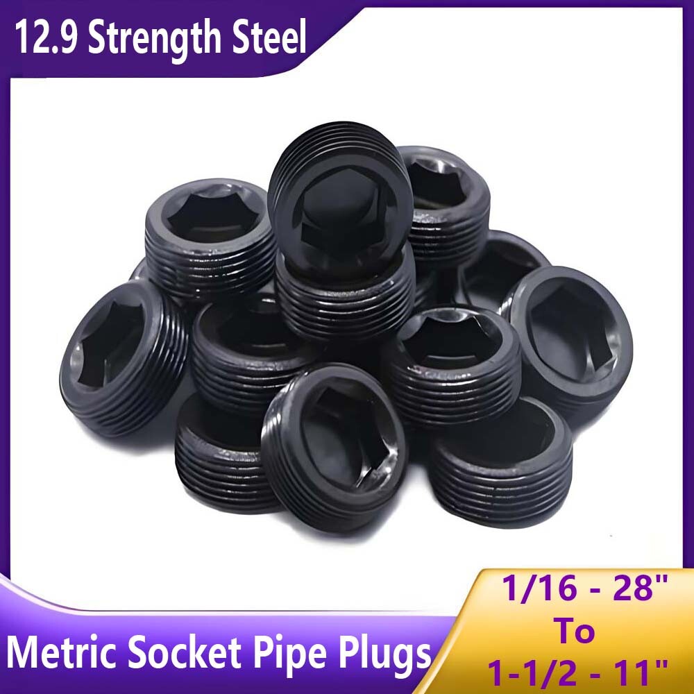 Metric Fine Socket Pipe Plugs Steel Pressure Socket 1/16 - 28 To 1-1/2 - 11