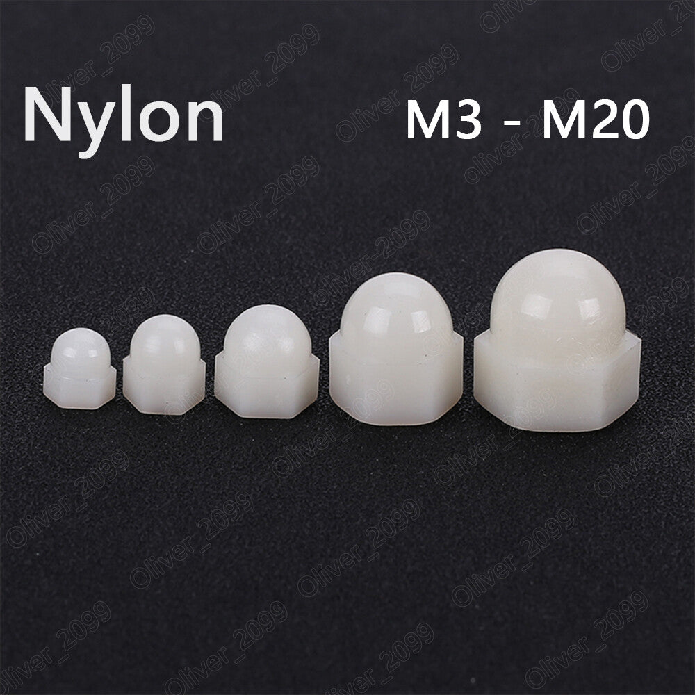 White Nylon Plastic Hex Cap Nut Hex Acorn Nut M3 M4 M5 M6 M8 M10 M12 M14 M16 M20